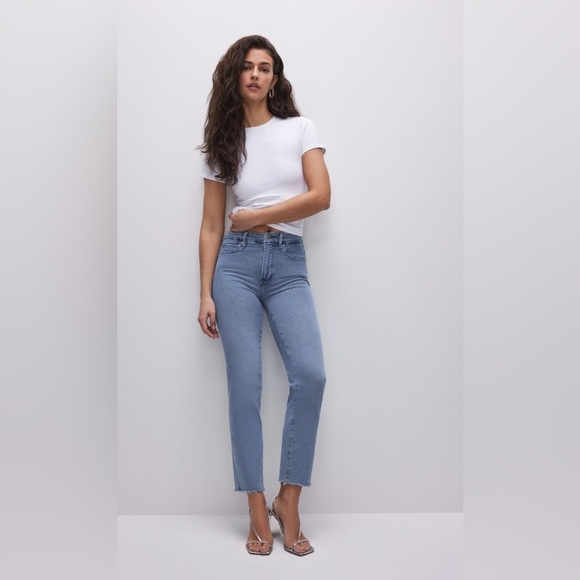 Good American Denim - Good American • Good Straight Raw Edge Jeans